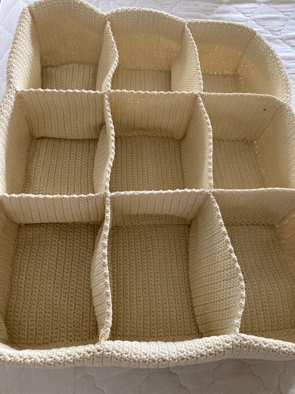 IKEA Komplement Drawer Organizer Ivory Crochet 9-Compartments Storage